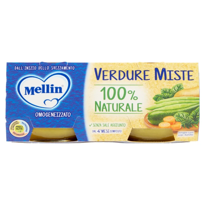 Mellin Verdure Miste 100% Naturale Omogeneizzato 2 x 80 g